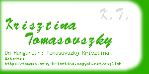 krisztina tomasovszky business card